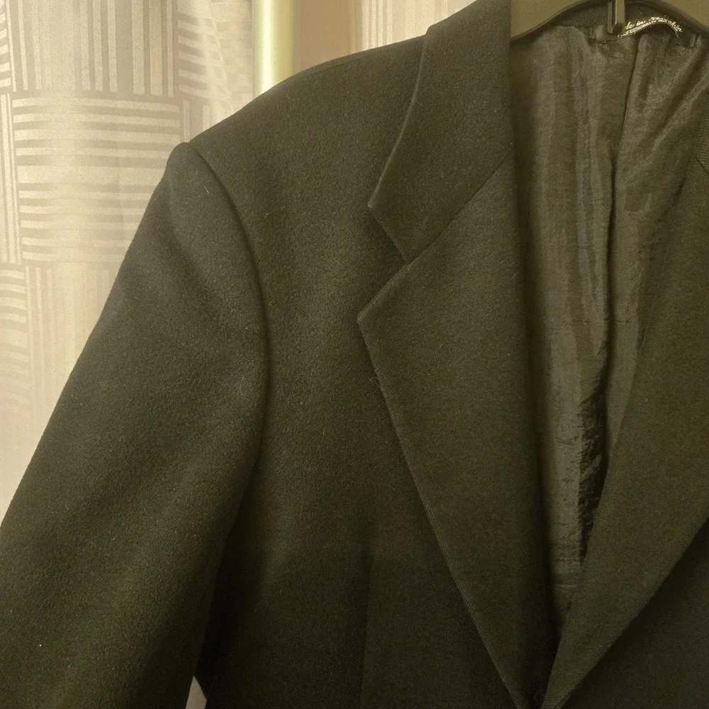 S&K Famous Brands Italian Cashmere‎ Black Sport Coat Jacket 42 Short